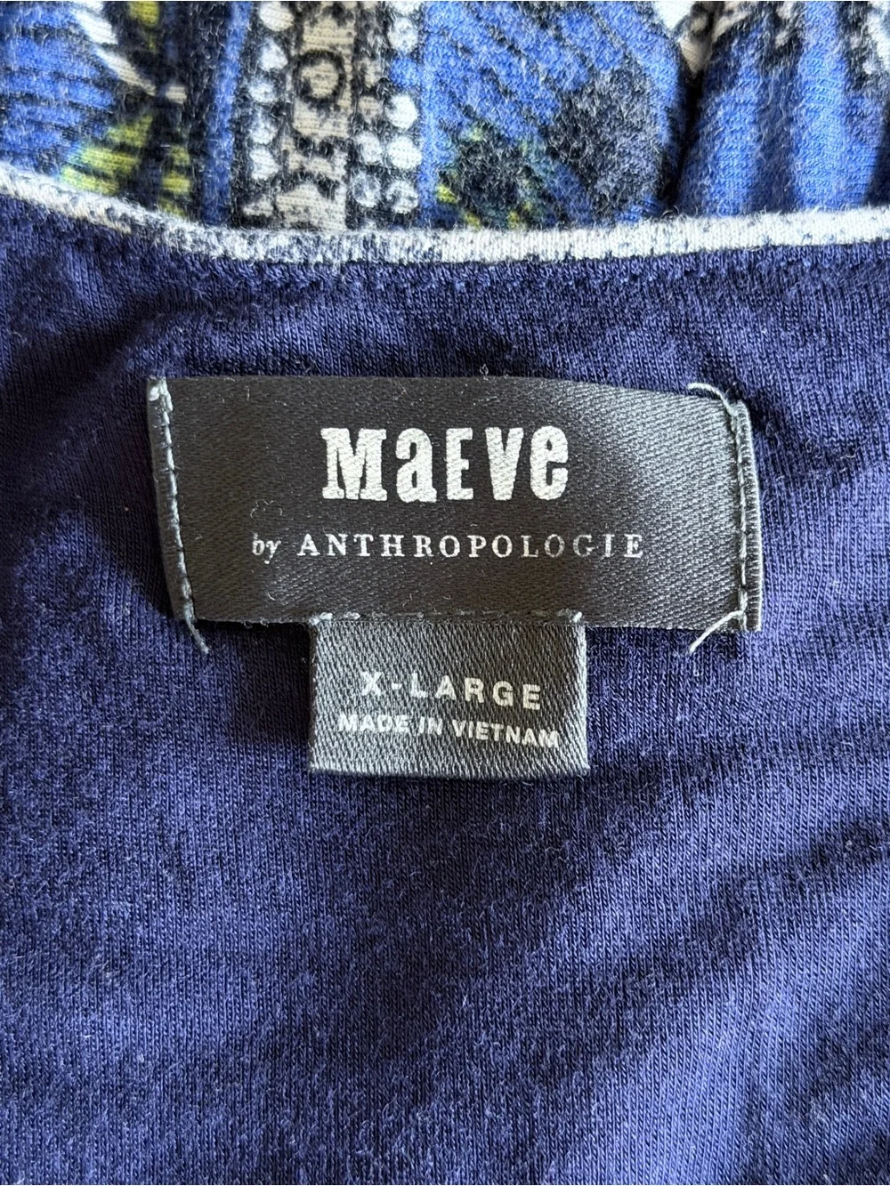 Tamera Wrap Dress by Maeve for Anthropologie XL Blue Motif - Picture 6 of 11